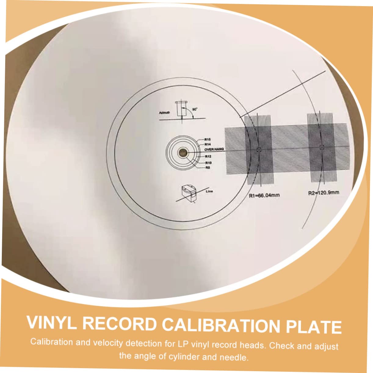 Calibrador de Discos de Vinilo para Tocadiscos, Regla de Ajuste | Acrílico Blanco, Alta Precisión y Detección de Velocidad, Antideslizante Ajuste de Ángulo