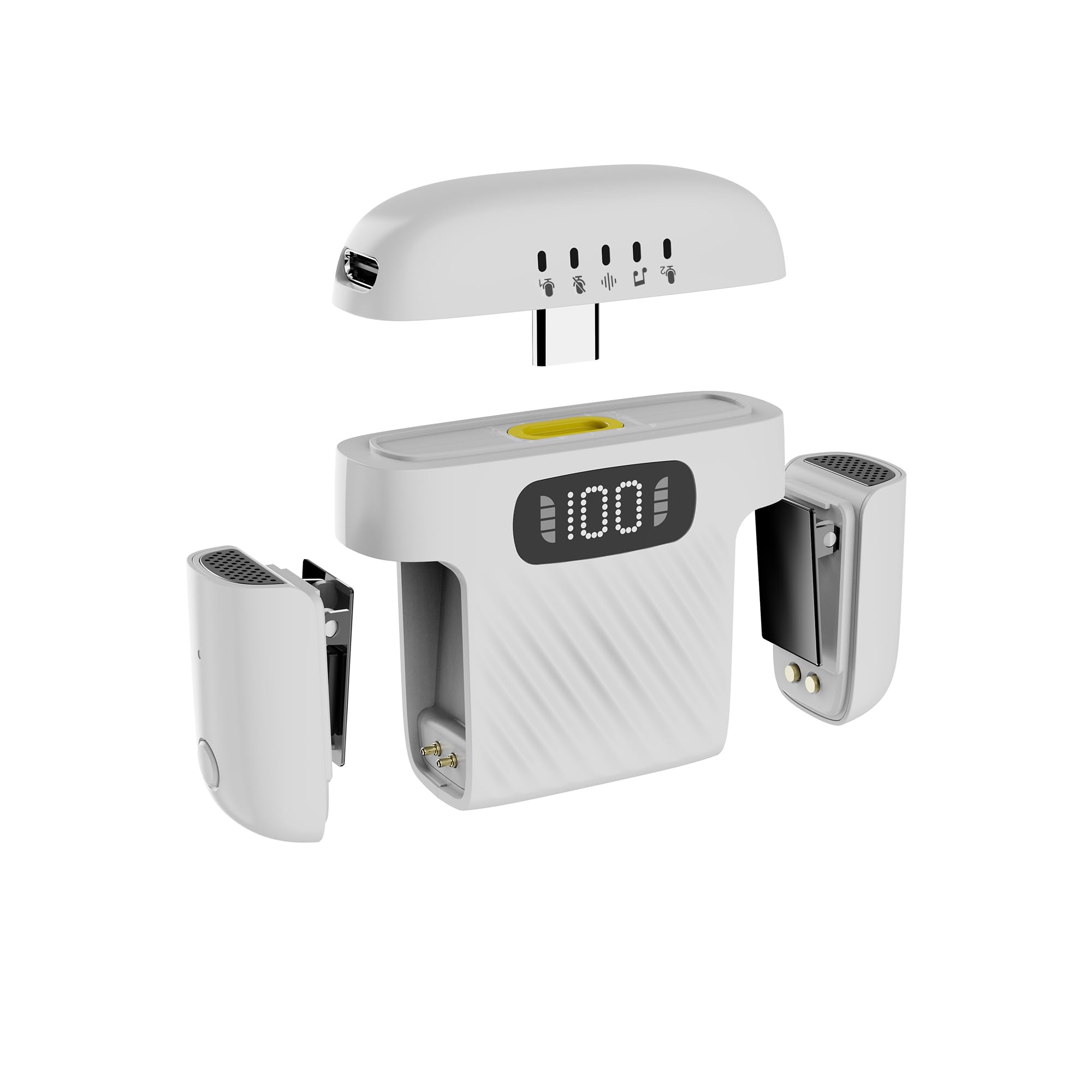 ULTRAPROLINK Sonic Vibe | Dual Wireless Lavalier Collar Mic with Charging Case |Type-C Receiver |ANC & Echo| 15H Use Time, 164’ Ft Range for YouTube, Vlogs, Podcasts| UM1215| White-image-12