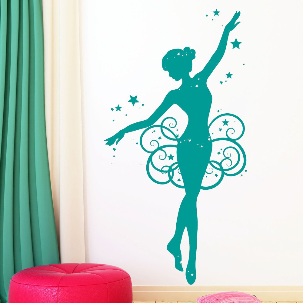 Wandtattoo „Sterne Ballerina“ – Selbstklebend, In 49 Farben, Ideal Fürs Kinderzimmer