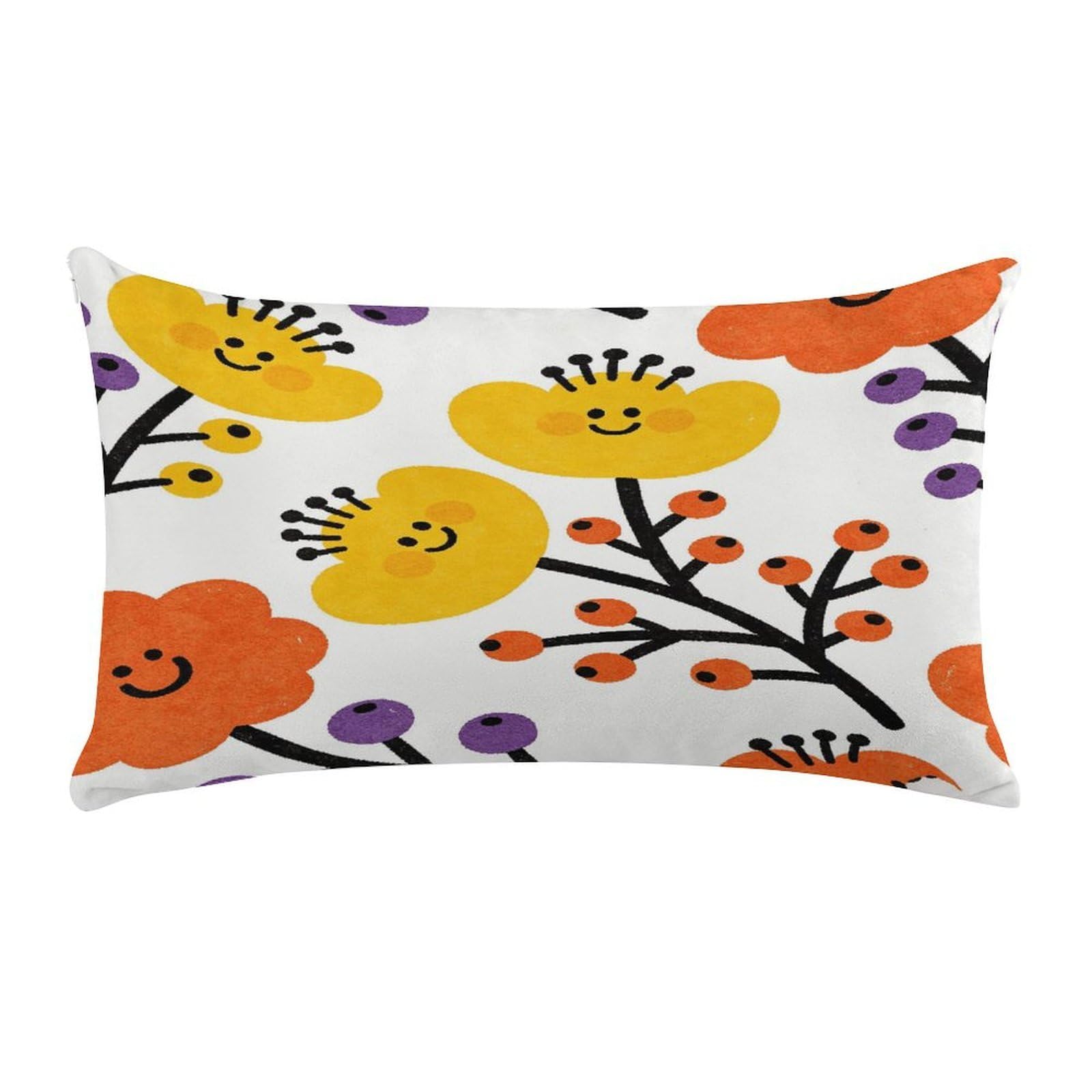 Fodpand Style Flower Branch Pattern Cute Pillow Cases Set Of 1 Extra Soft Pillow Protectors With Hidden Zipper Perfect For Hotels, Guest Rooms,Bedroom 12X20 Inches Pillows Not Included