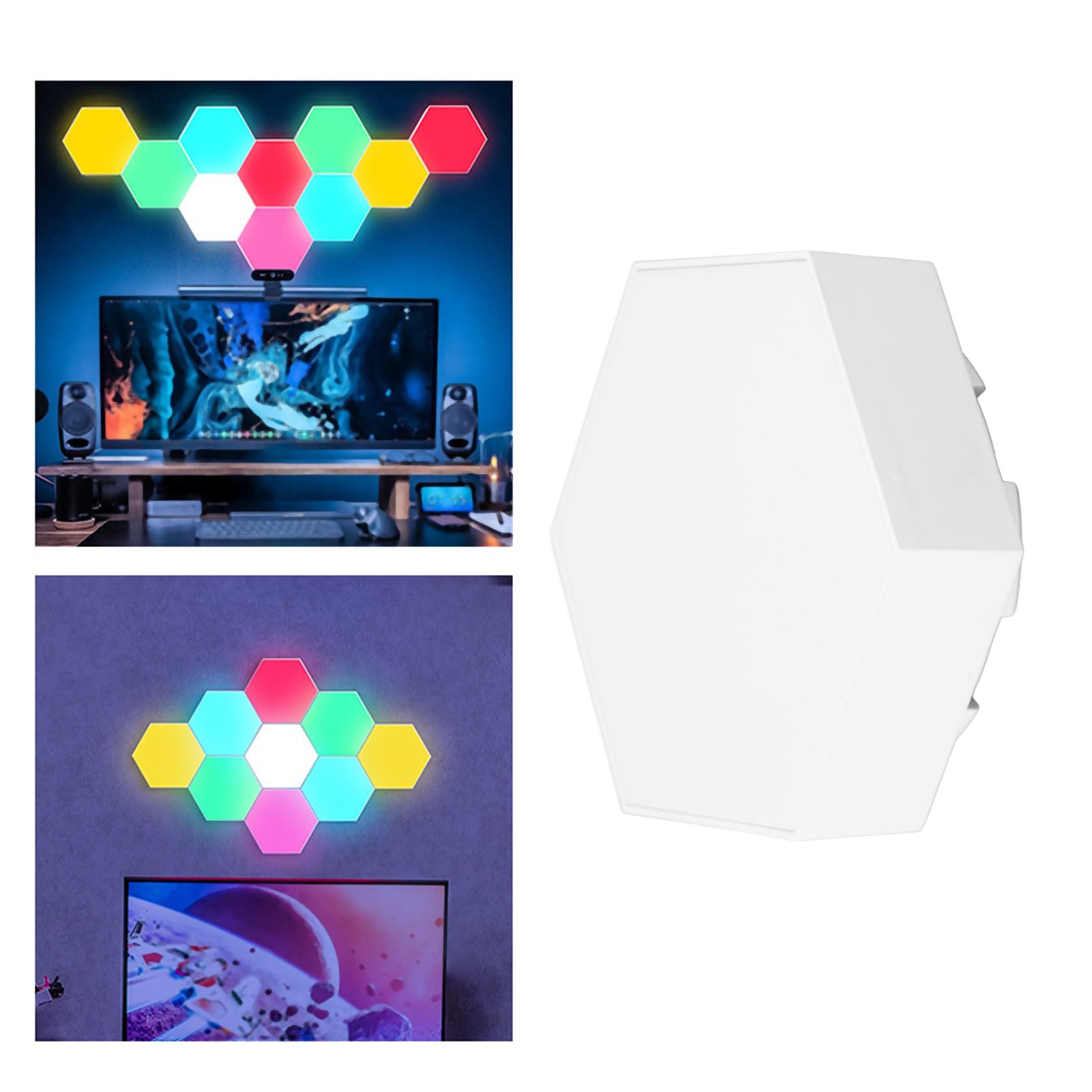 FOSA Led Lights, LED Wall Light, Wall Lights Touch Light Geometric Long Service Life PC High Brightness for Game Room (RGB)