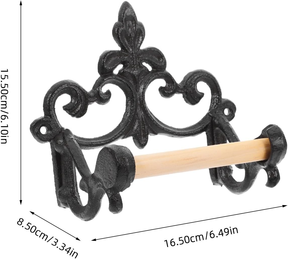 Gadpiparty Vintage Iron Toilet Paper Holder Wall Mount, 2Pcs Rustic Cast Iron Bathroom Napkin Rack with Shelf, Farmhouse Style Toilet Roll Holder for Kitchen and Bathroom Sundries Storage