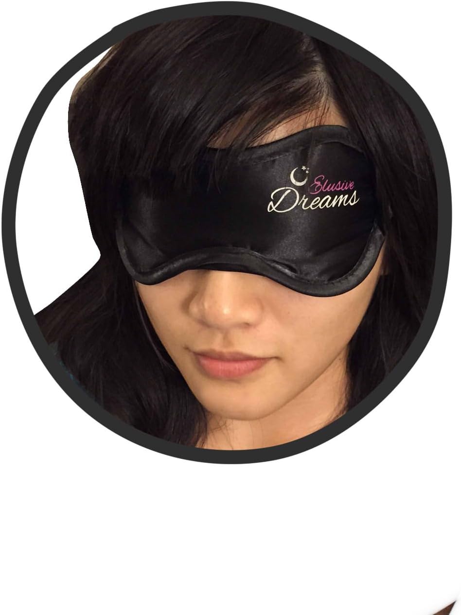 ELUSIVE DREAMS Natural Super Smooth Sleep Mask With Free Earplugs - Ultra Soft And Comfortable. Ideal For Travel, Insomnia, Shift Work and Meditation. Comfortable Single Strap