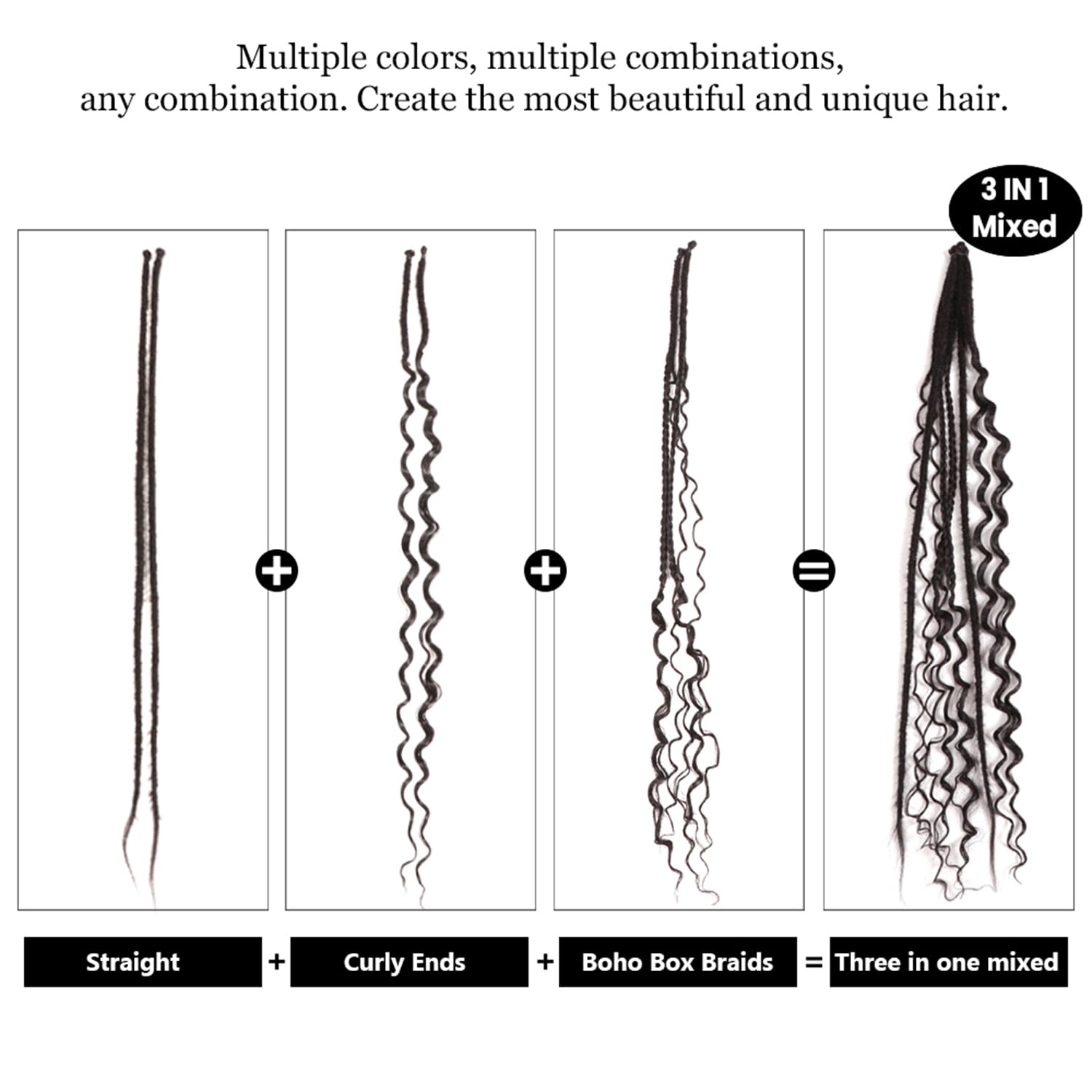 24 Inch Synthetic Dreadlock Extensions Hippie Single Ended Dreads 0.6 cm Width Loc Extensions Reggae Style Crochet Hair for Women (1B# - Image 3