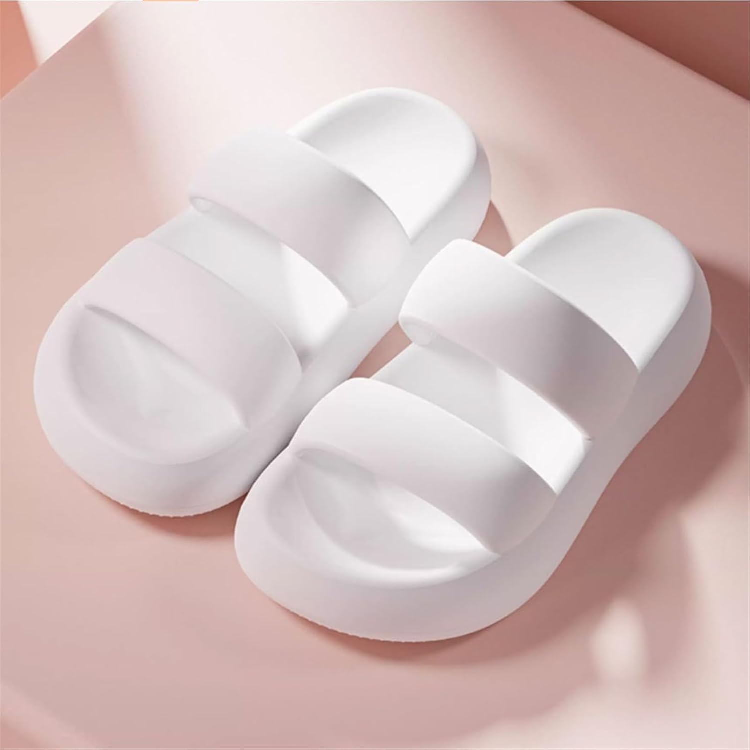 Comfort Shower Shoes for Women Lightweight Non-Slip Thick Sole House Pool Beach Slides Summer Casual Slippers(Rose,Alpha Medium)