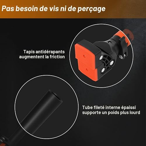 Barre de Traction, Barre de Traction sans Fixation, Barre de Tractions Porte,Installation sans Vis, Chargeable Jusqu'à 200 kg, Convient pour Une Largeur de Porte 72 cm-110 cm - 5