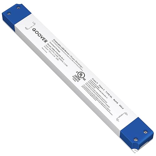 GOOVER Controlador LED regulable Traic de 30 W, fuente de alimentación de 100-277 V CA a 12 V CC, transformador de atenuación del 0 al 100%