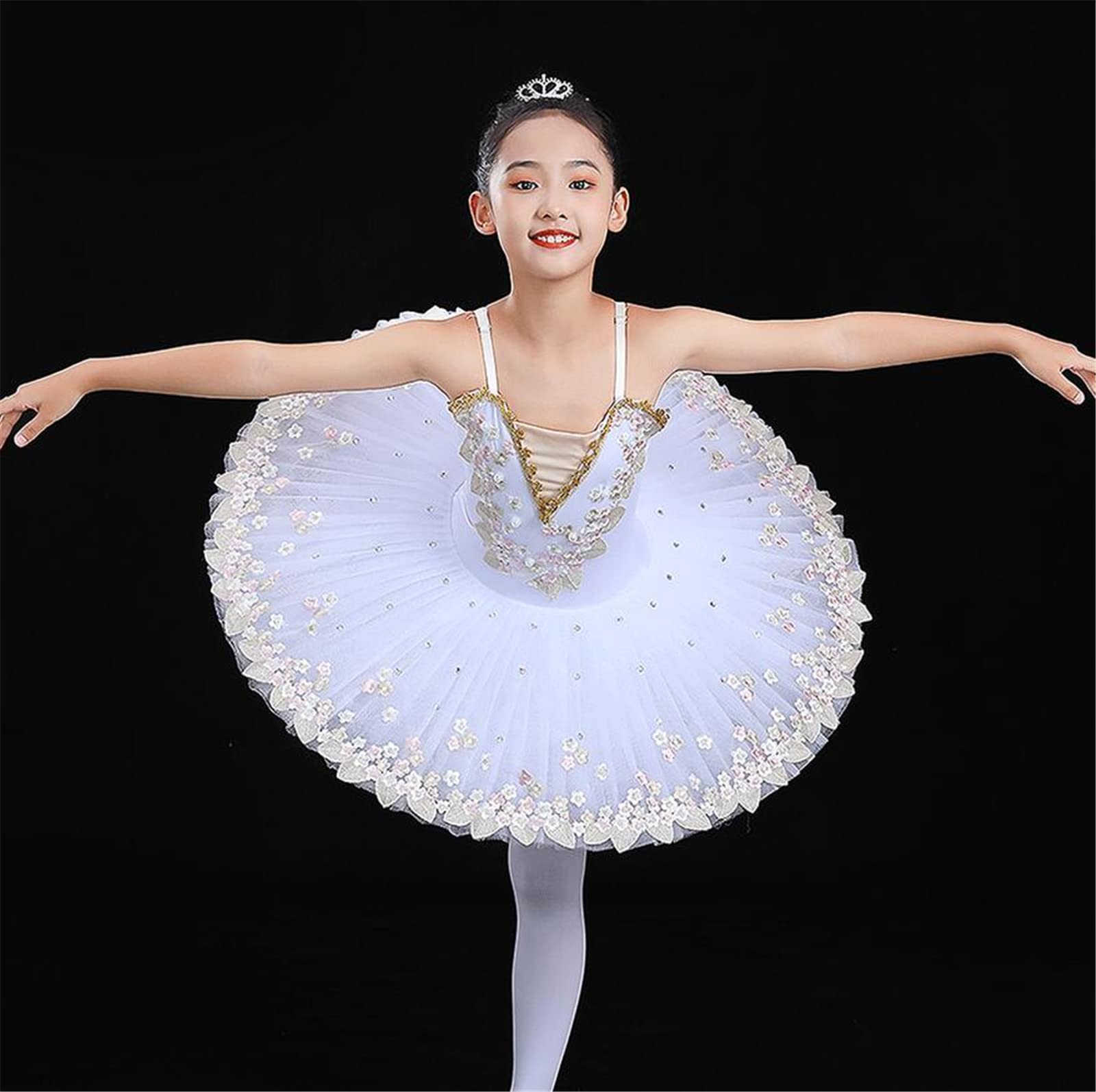Tutú de Ballet para Niñas, Tutú de Bailarina, Vestido de Competición para Fiesta, Disfraz de Baile de Ballet para Mujer, Atuendo de Baile, （150）