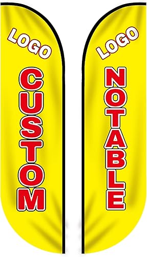 Miniatura 1 de Kit de poste de bandera de plumas personalizado de doble cara con base de espiga para negocios tienda de segunda mano venta salón cerveza café ahora