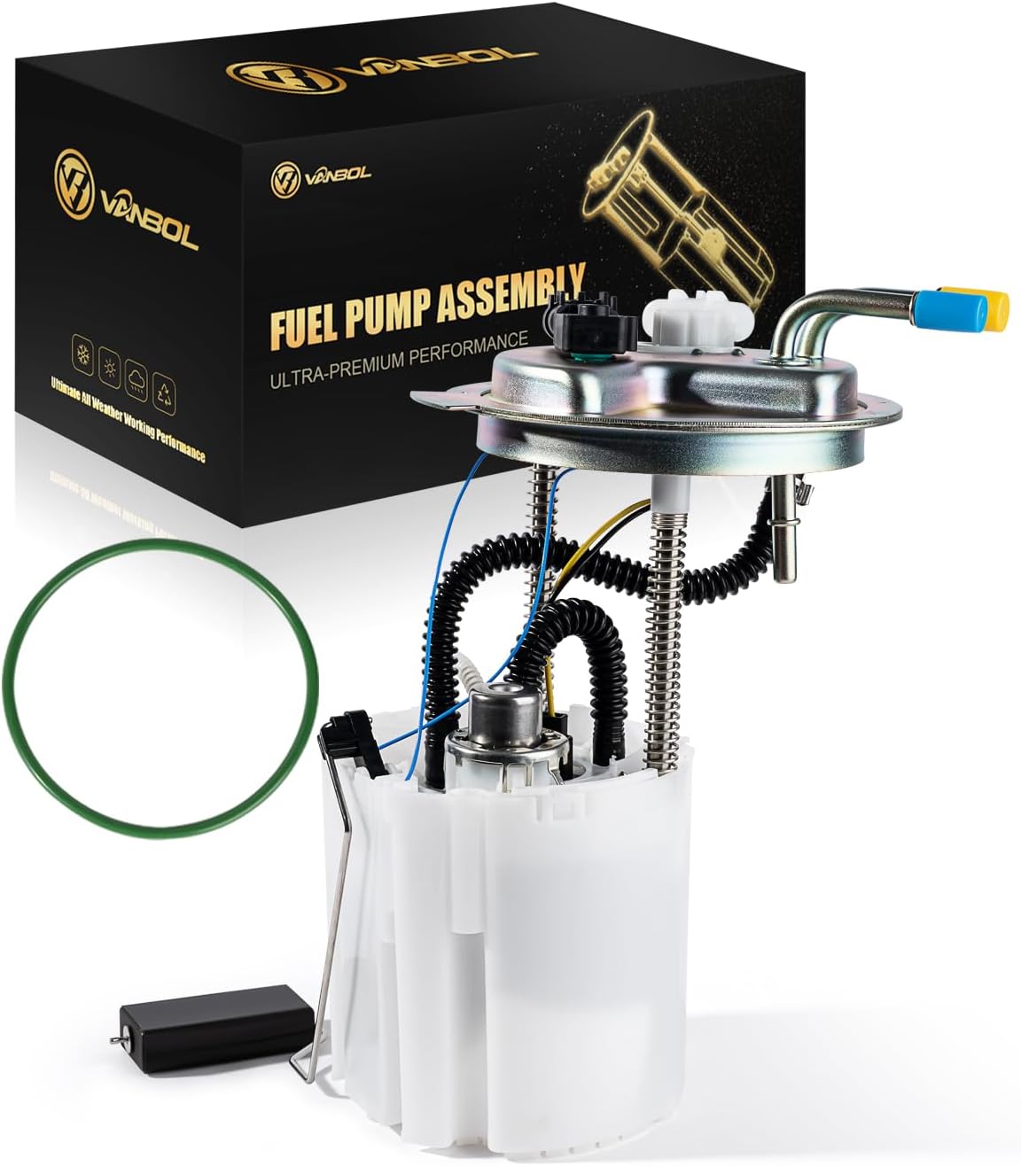 Fuel Pump Module Assembly Compatible with 2008-2014 Chevy Avalanche Suburban 1500 GMC Yukon XL 1500 Cadillac Escalade ESV EXT V8 5.3L 6.2L Replace E3797M VANBOL0163 with Pressure Sensor O-ring