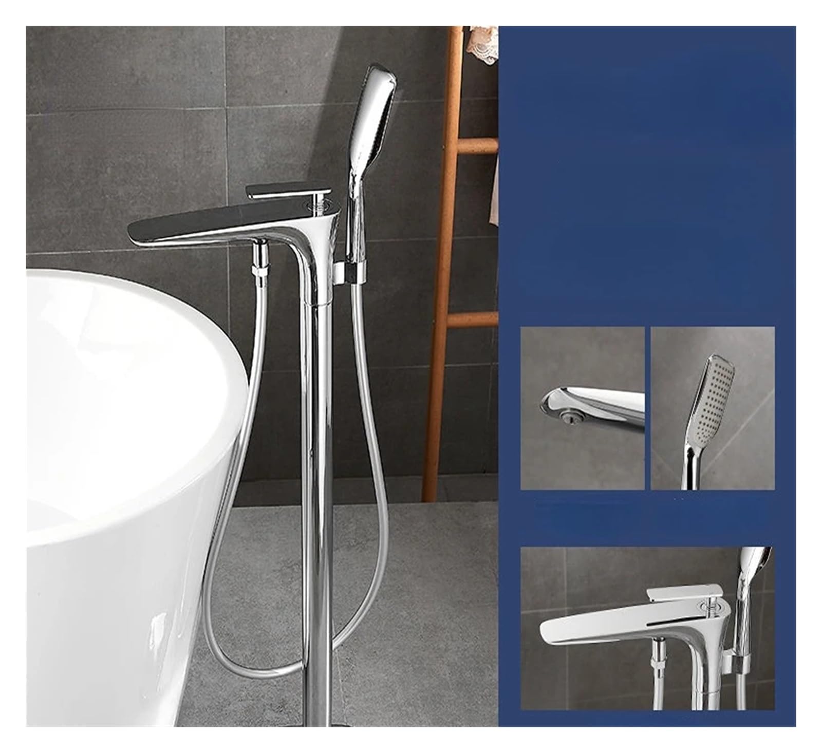 Psnklmm Color17 Floor Standing Bathtub Faucet Brass Bath Independent Cold And Hot Water Shower Tub Mixer Tap Handshower