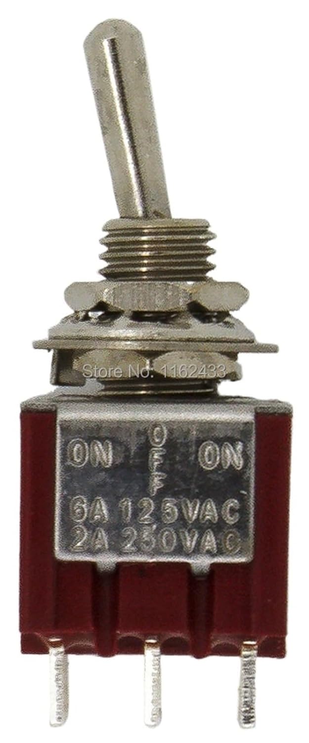 5pcs/lot MTS-303 perforate Diameter 6mm self-Lock 9 pin ON - Off - ON 3PDT 3 Positions Toggle Switch