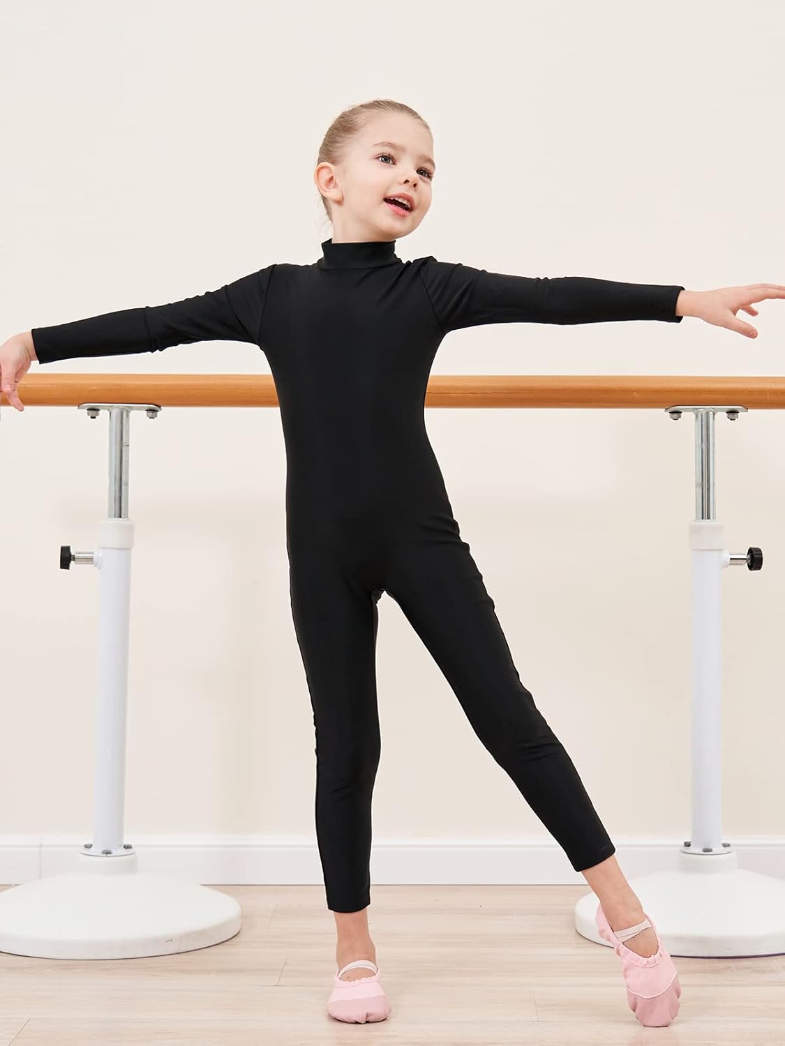 Girls Unitards Long Sleeve Full Body Leotard Kids Turtleneck Bodysuit for Dance Costume Gymnastics 3-12 Years - Image 2