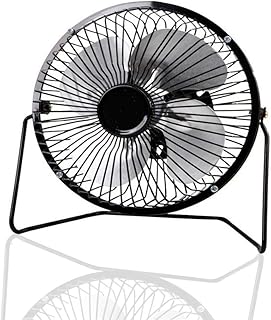 Desk Fan USB,4''/6'USB Portable Mini Fan－with USB Cable－Personal Metal Table Fan USB Small Quiet Fan, Desktop Cooling Fan－360° Adjustable Operation Fan for Office,Home,Traveling (4 inch, Black)