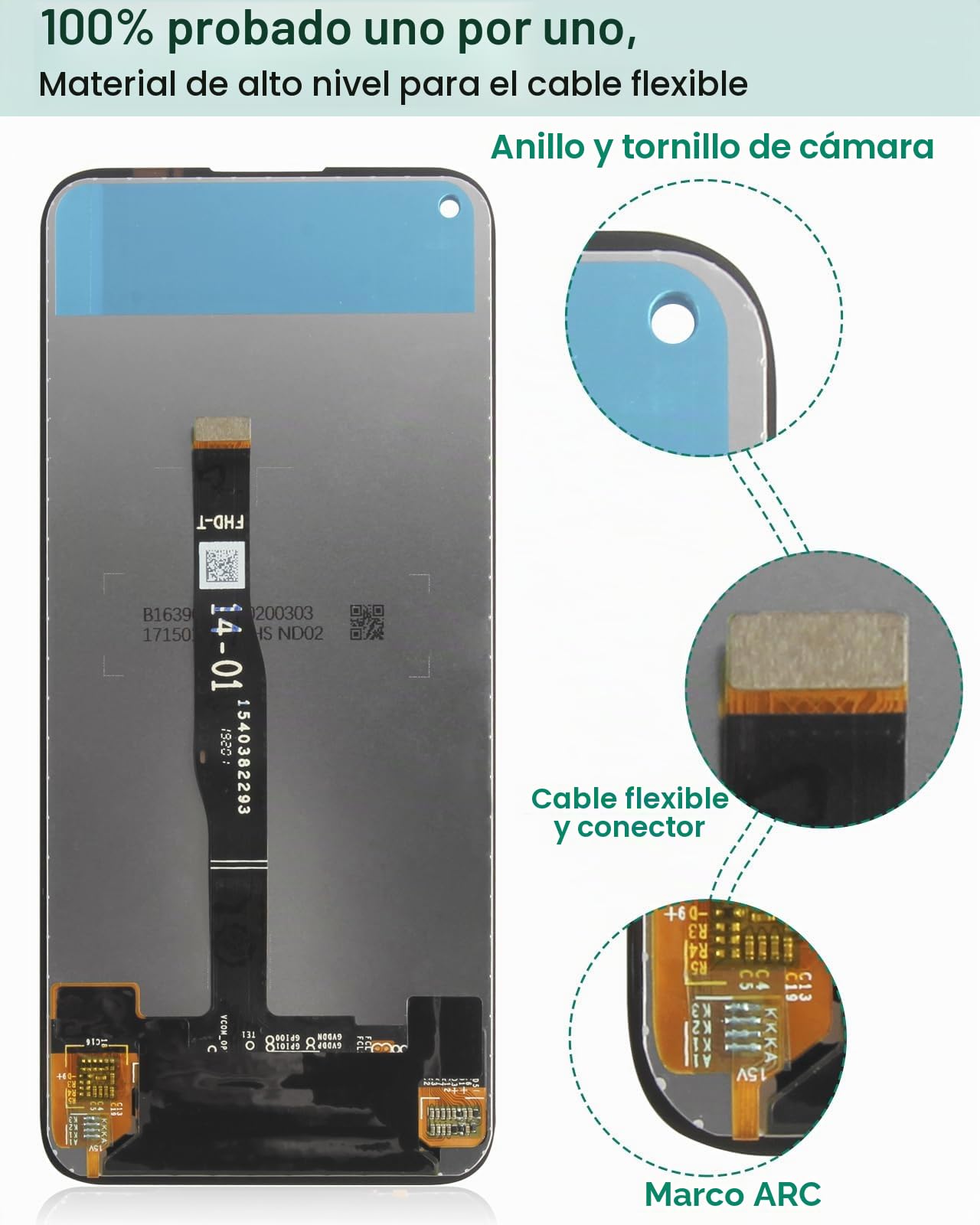 Pantalla de repuesto para Huawei P40 Lite 4G, pantalla LCD P40 Lite 4G, pantalla LCD JNY-L21A, kit de reparación JNY-L01A (no compatible con la versión 5G)