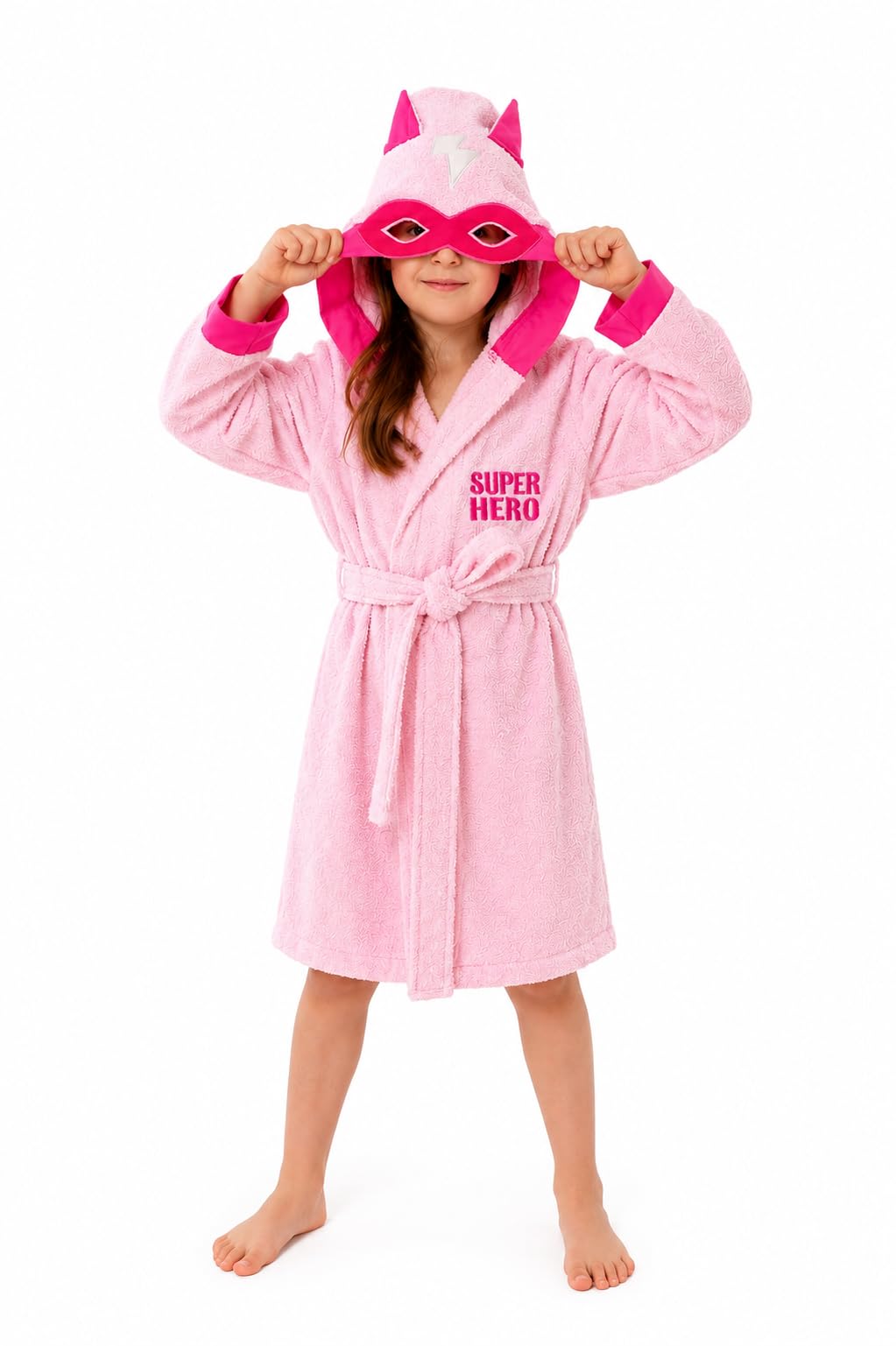 ELY PARKER Bademantel Kinder Frottee, Jungs, Jungen, Mädchen, Handtuch aus Türkische Baumwolle, mit Kapuze Superweich, Saugfähig, Bequem, Dick
