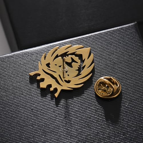 Image of Stainless Steel Animal Creative Crown Lion Brooches for Women and Men