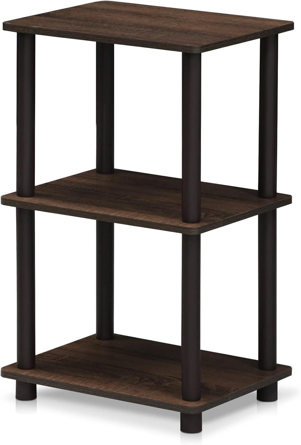 FURINNO Turn-N-Tube 2 Space Shelf, Walnut/Brown