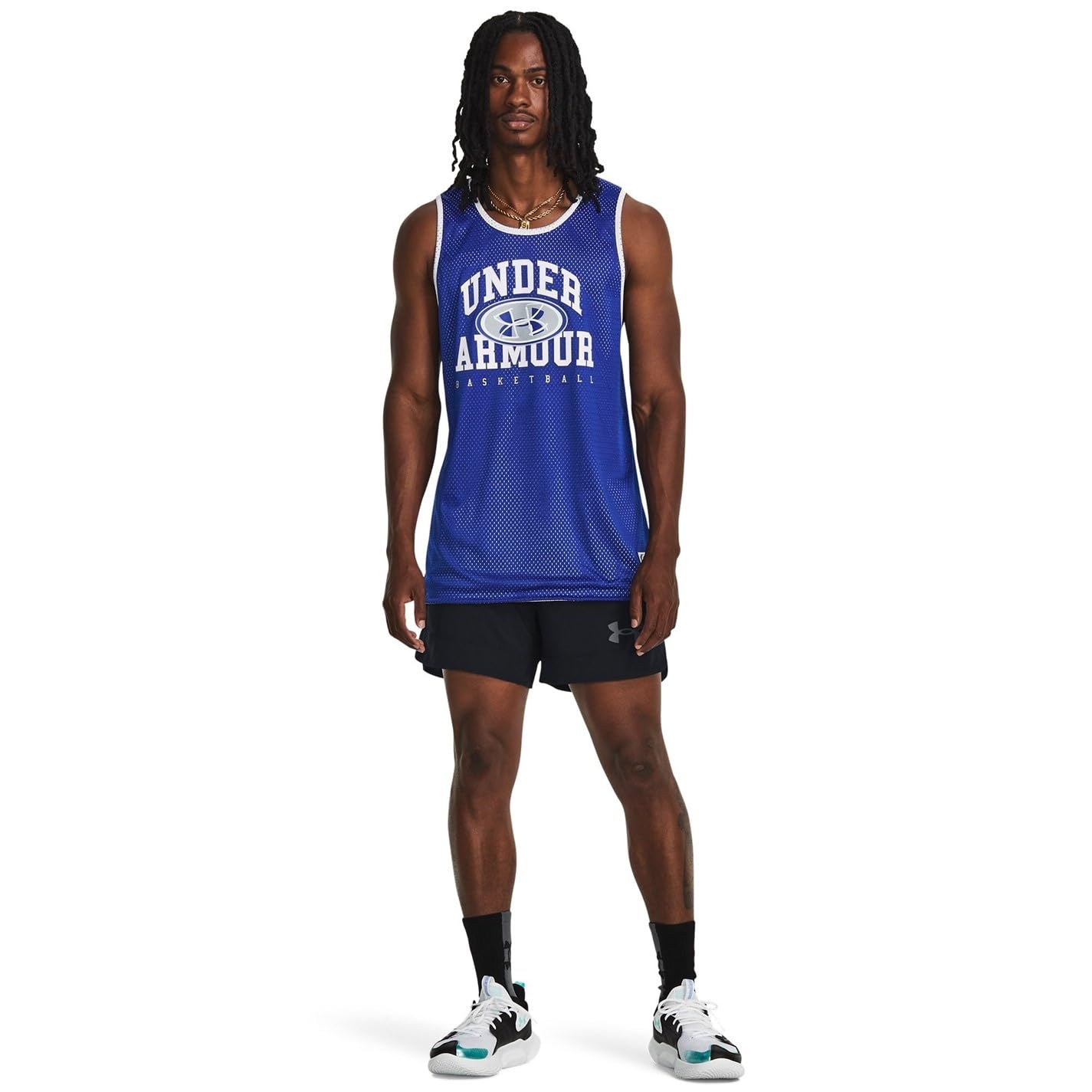 Under Armour Baseline Reversible - Camiseta de tirantes para hombre, color azul