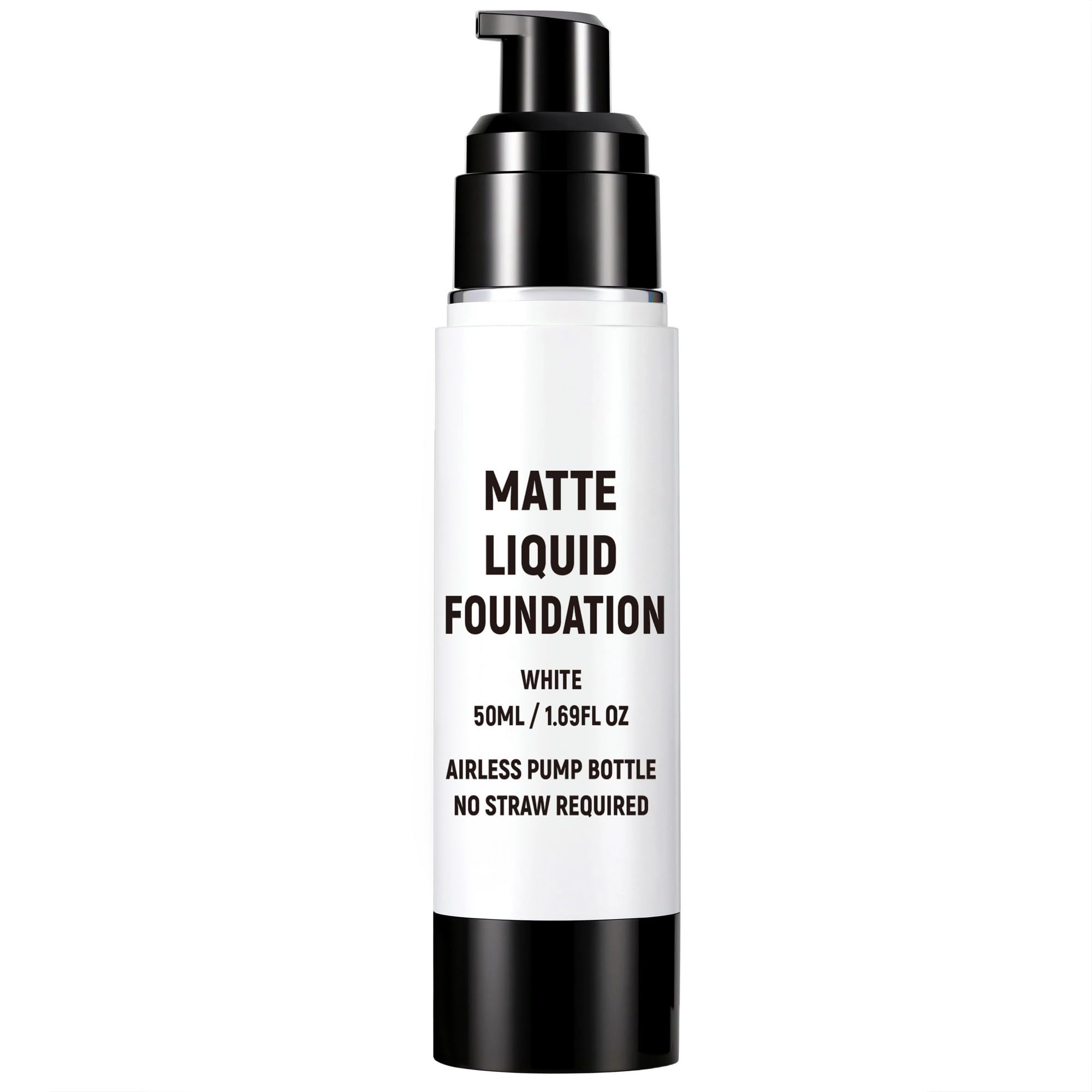 White Face Paint, Liquid Makeup Foundation, Flawless Cream Goth Makeup, Full Coverage Demi Matte Finish, Professional Body Paint For Halloween Cosplay, Clown, Skeleton, Joker, Mime SFX Make up