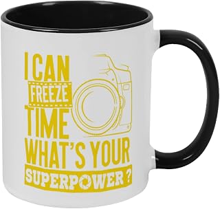 I Can Freeze Time Superpower - Photographer Camera Ceramic Mug, Black/White 11 Oz