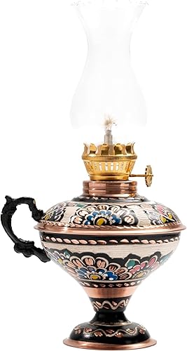 Handmade Copper Oil Lamp for Indoor Use Christmas Gift Farmhouse Kitchen Decor Vintage Hurricane Lanterns Decorative Indoor Emergency Lanterns for