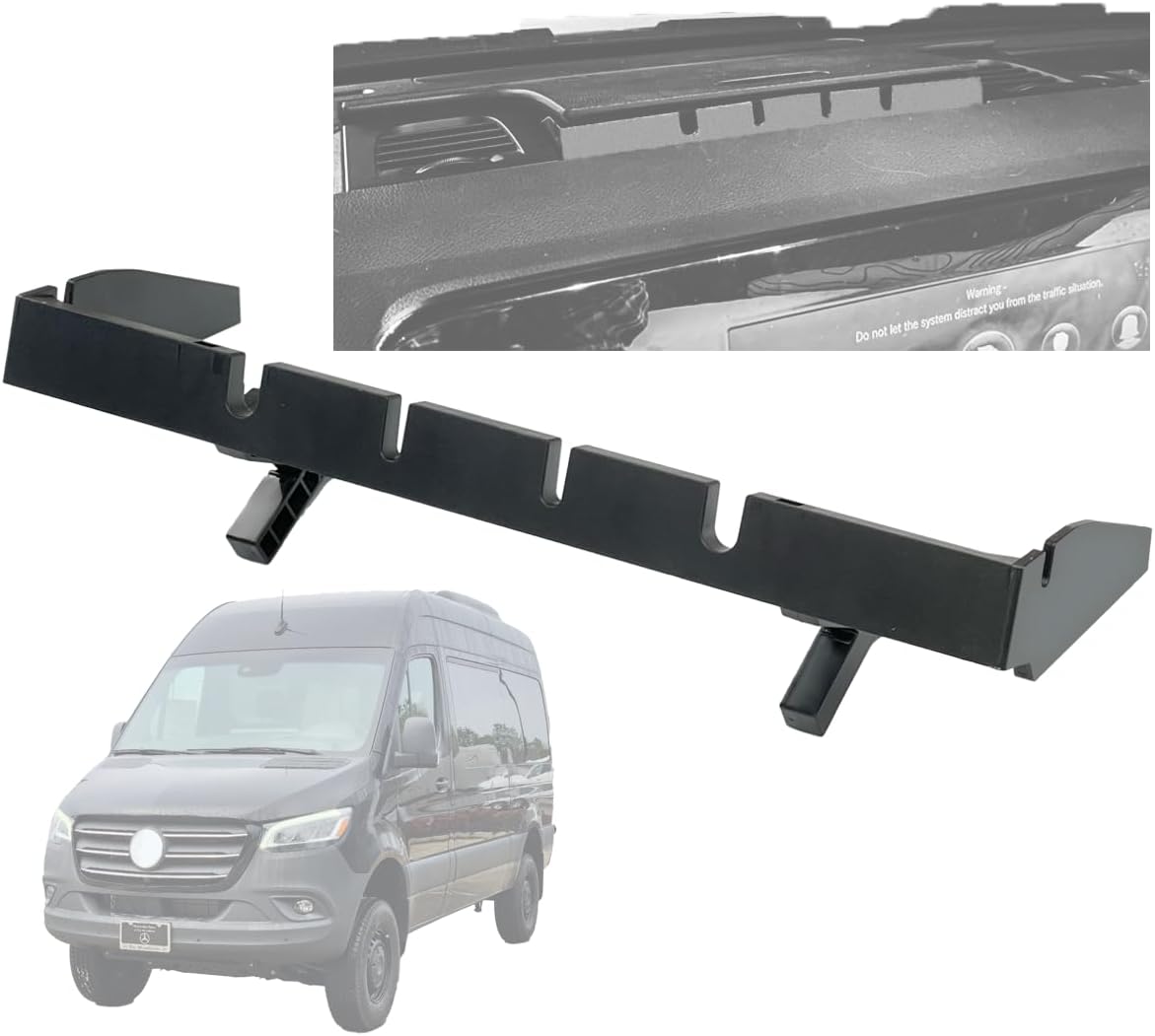 Dash Charging Cabinet Cord Console for Mercedes-Benz VS30 Sprinter Vans – 6 Cable Access Ports, No Drill Installation, Heat & UV Resistant, Sleek One-Piece Design for USB, Power Cables