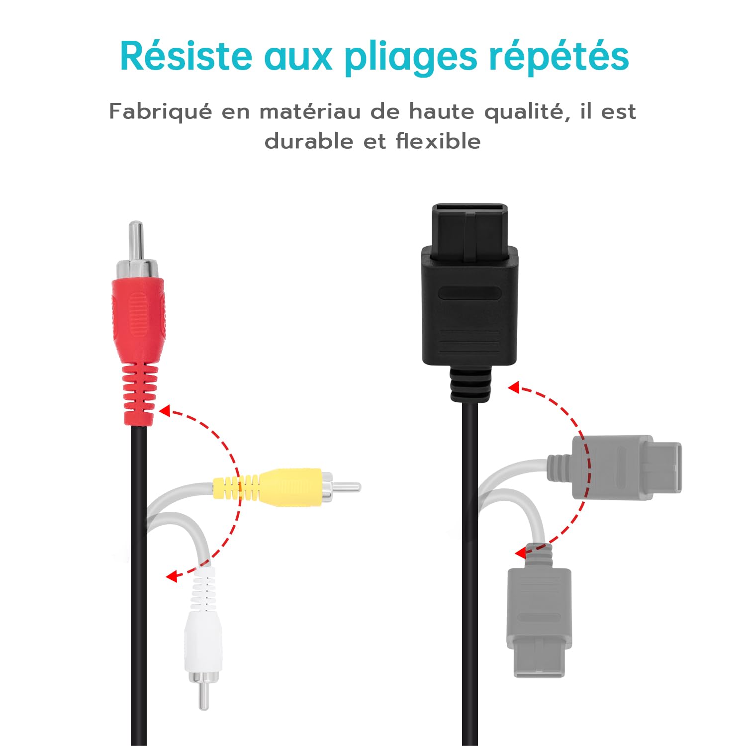Mcbazel Gam3Gear Câble S-Vidéo AV pour Console SNES/N64/Gamecube PAL | Câble Audio Vidéo Compatible PAL avec Résistance Intégrée | Image Nette et Claire pour les Jeux Rétro