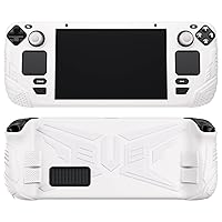 Vista 12 de PlayVital Armor Series - Funda ergonómica para Steam Deck LCD, protector de silicona suave con botón trasero mejorado diseñado y tapas de agarre Azul