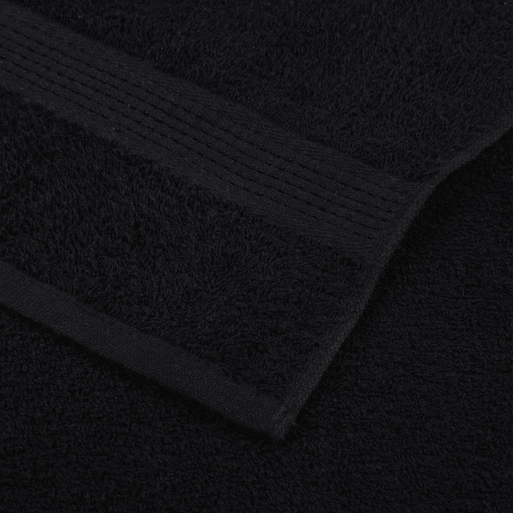 vidaXL Toallas de Invitados 10 uds 100% algodón Negro 70x140cm 360gsm