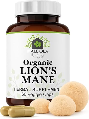 Cápsulas de hongos de melena de leones, suplemento certificado Kosher y sin OMG para función cognitiva, salud nerviosa, apoyo digestivo y