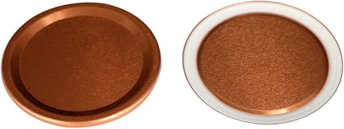 Insertos de tapa de almacenamiento plana de aluminio de color cobre para tarros Mason (paquete de 10, boca regular)