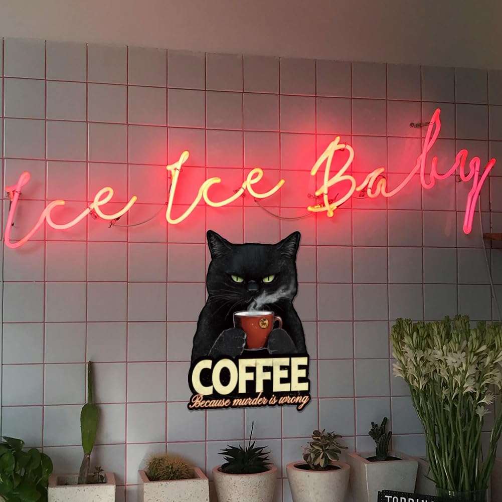 Insegna Metallica Gatto Nero Che Urla – Cartello Vintage 20x30 Cm, Ferro Preforato, Per Bar, Caffè E Soggiorno