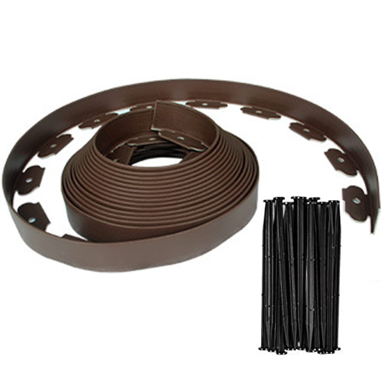 Bordi da Giardino in plastica 5-40 Metri, 30 Chiodi per 10 Metri, Bordi per Prato Flessibili, Prato da Giardino Pieghevole, Bordi per Giardini, Bordi per aiuole