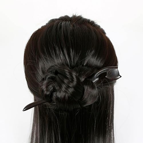 Miniatura 3 de REAL SIC Palillos de madera natural para mujer, horquilla de pelo de animal, estilo bohemio, sostenible, retro, bohemio, para cabello largo