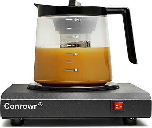 CONROWR horno de aislamiento y olla de vidrio, termo de olla de vidrio, mesa de taza oficina familiar, control de aplicación aislamiento de vidrio