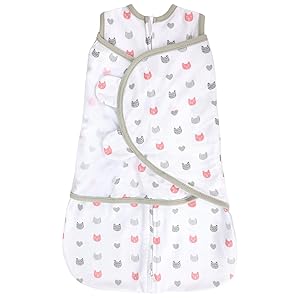 LANDICI Newborn Sleep Sack Baby Swaddle, 0-3 Months, 100% Cotton Swaddles for Newborns, 3-Way Adjustable Baby Wearable Blanket, Easy Changes Sleepsack Swaddle