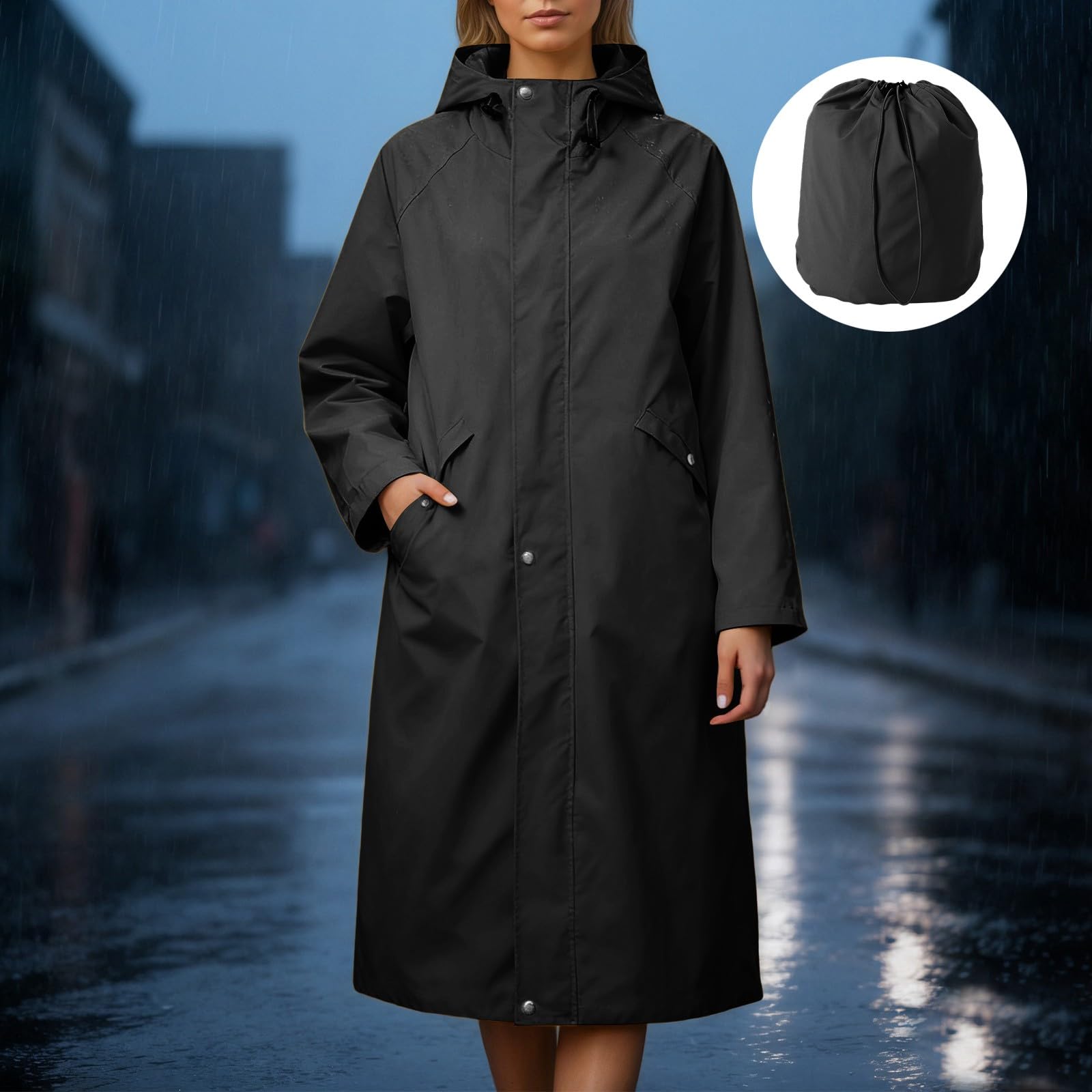 Genérico Impermeable Hombre - Chaqueta Impermeable Cortavientos Ajustable Ligero Para Mujer Abrigo Rompevientos Lluvia Chaqueta De Mujer