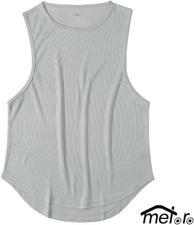 meioro Men's Workout Tank Top 3 Pack Gym Bodybuilding T Shirt Fitness Sleeveless Muscle Tee Shirts Mesh Dry Fit - Image 4