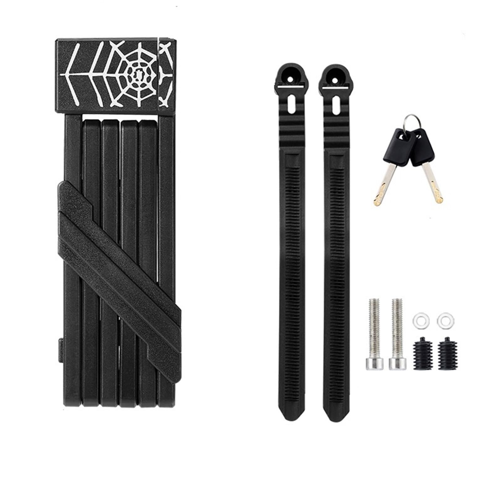 Chain Lock Foldable Bike Lock Key Strong Security Anti-Theft Bicycle Password Heavy Chain Cable Padlock Motorcycle Motorbike Lock(67cm-2Key Black)
