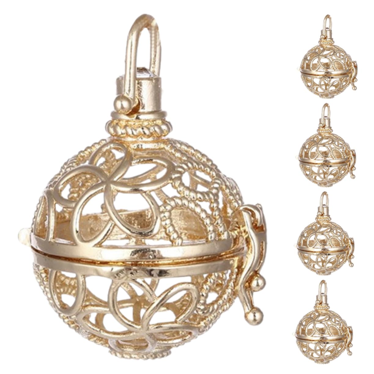 GALPADA 15piezas Colgante Difusor De Aromaterapia De Locket De Esencial Hueco Color Dorado Para Perfumes y Mezclas Aromáticas Diseño Único y Personalizable