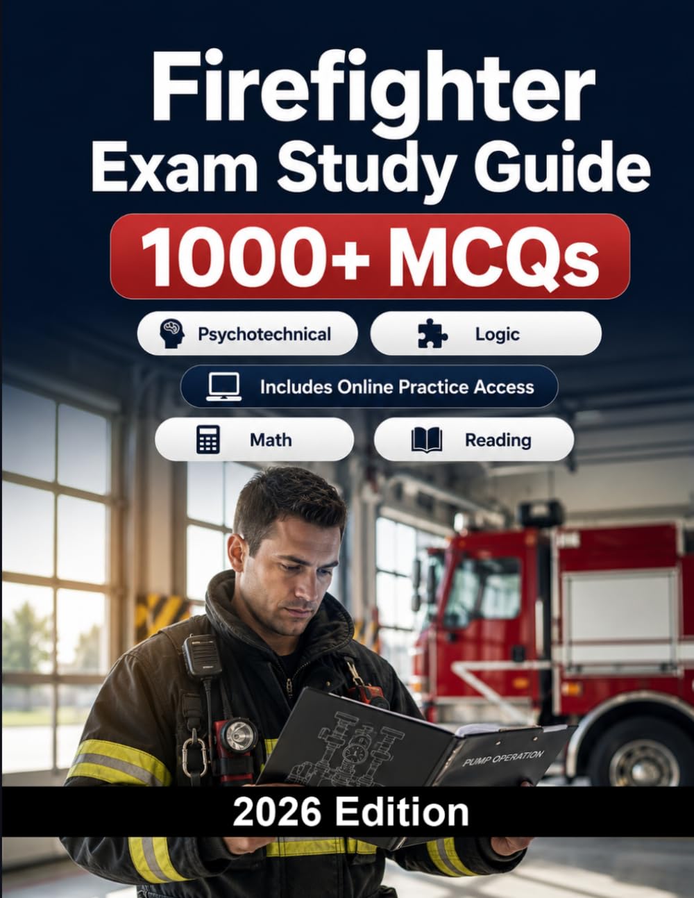 Firefighter Exam Study Guide: 1000 MCQ practice questions for firefighter recruitment exams with mechanical aptitude, math, reading and situational judgment