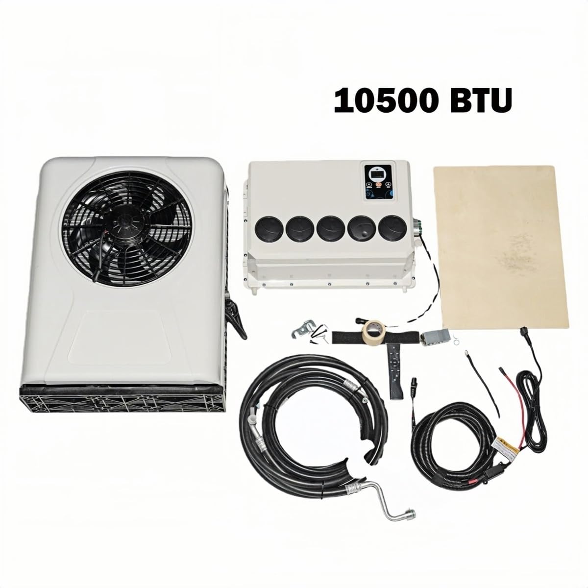 Treeligo 12V 24V 10500btu samochód elektryczny Split klimatyzator klimatyzacja parkingowa kompatybilny kompatybilny z RV ciągnik siodłowy Camper Van samochód kempingowy(A Set 24V Red)