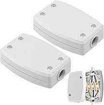 2Pcs 3-Terminal Electrical Junction Box, 13A 250V Flex Connector 3 Core Cable Joiner White Cable Connectors Electric Connectors for Indoor Lighting,Power,Wiring (White)