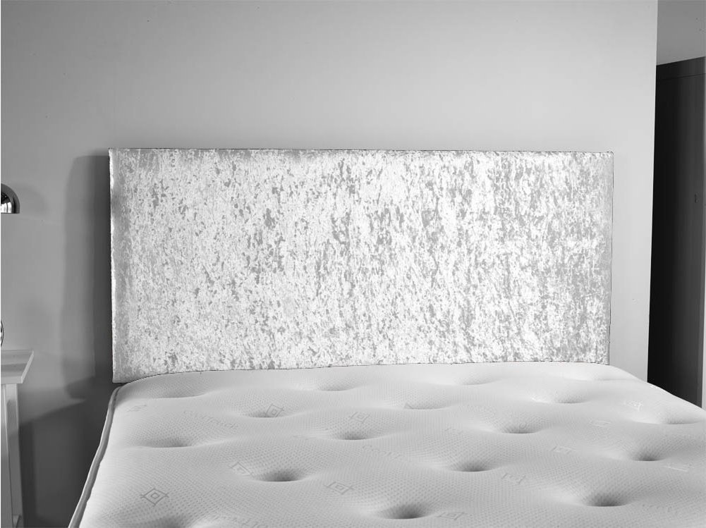 mm08enn New 3ft,4ft,4ft6,5ft and 6ft luxury plain headboard in crushed velvet (5ft king size, Ice silver)