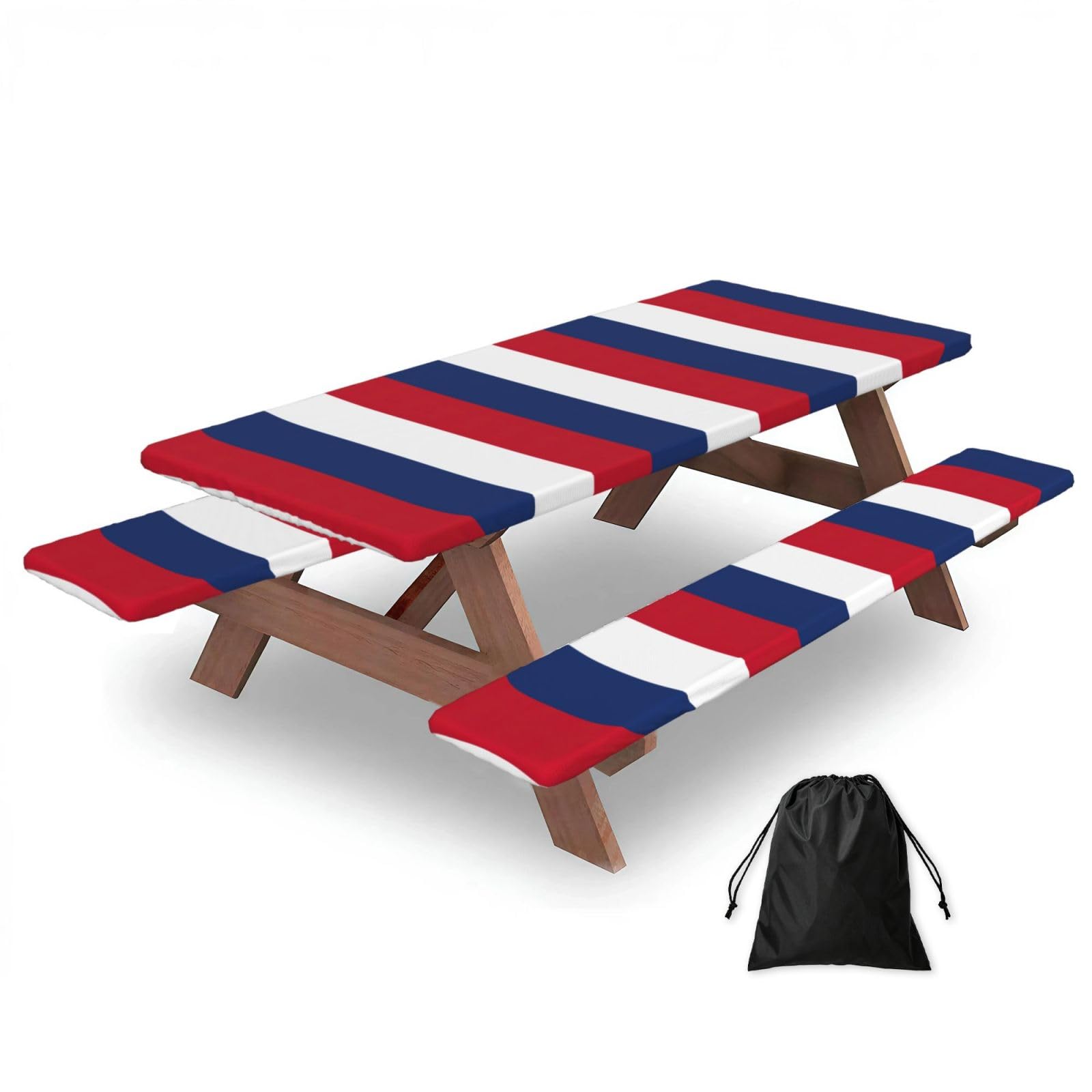 PPHGUT Dutch Flag Print Picnic Table Bench Cover Set Outdoor Garden Bbq Protector For Family Camping