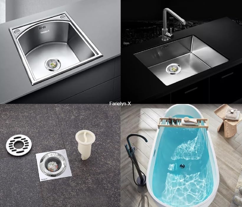 Image of Stainless Steel Sink Strainer | Kitchen Sink Drain Filter & Waste Coupling Jali | Rust Proof Heavy Duty Sink Strainer Steel with Wide Rim (11 CM)(Colour =Silver) Set of 1