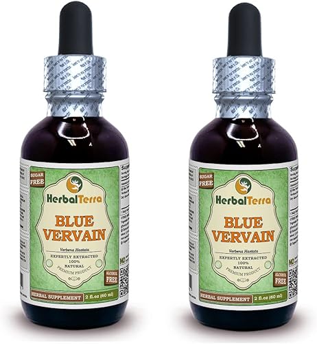 Vista 5 de Herbal Terra LLC Blue Vervain (Verbena hastata) Glicerita, extracto líquido orgánico seco sobre el suelo partes sin alcohol, 2 onzas