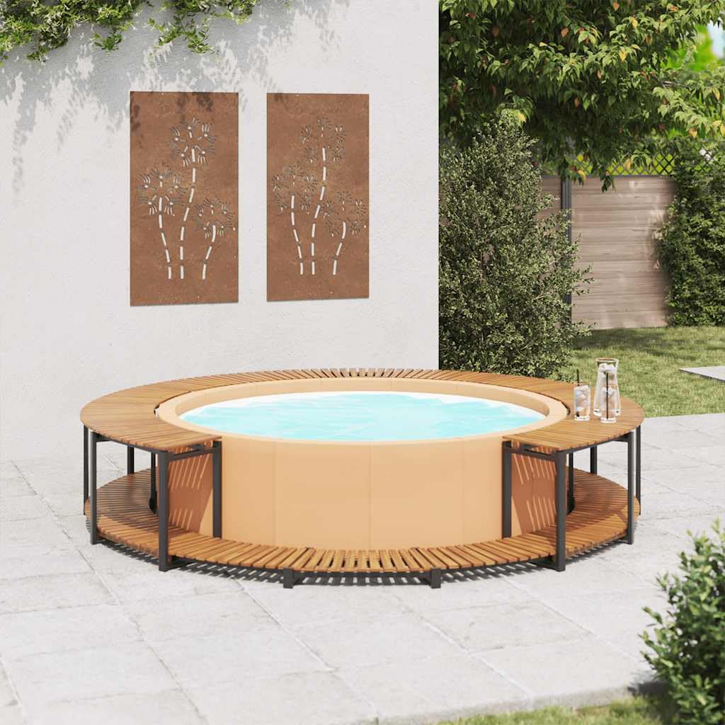 Borde de bañera hidromasaje Madera Maciza de Acacia 273x53 cm