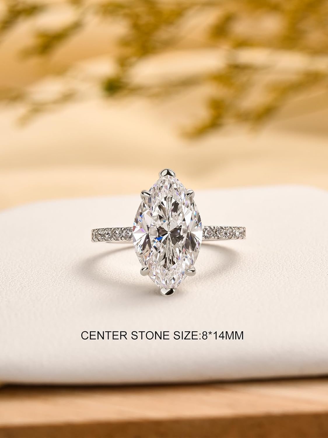 3.5CT Marquise Cut Engagement Ring, AAAAA Grade Cubic Zirconia Promise Ring for Women, S925 Silver Bridal Wedding Jewelry - Image 2